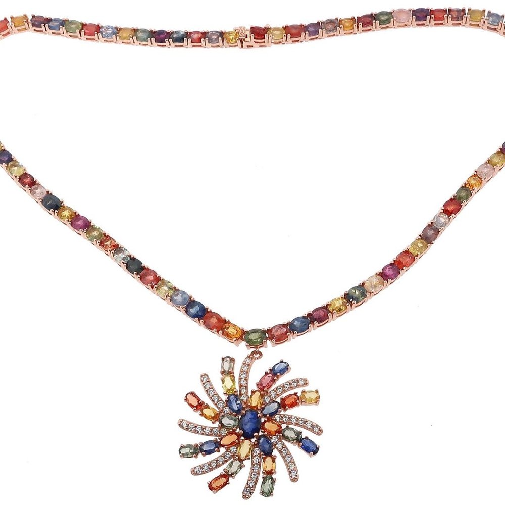 $4,900 GAL CERT 38.00ct Genuine Multi-Colored Sapp